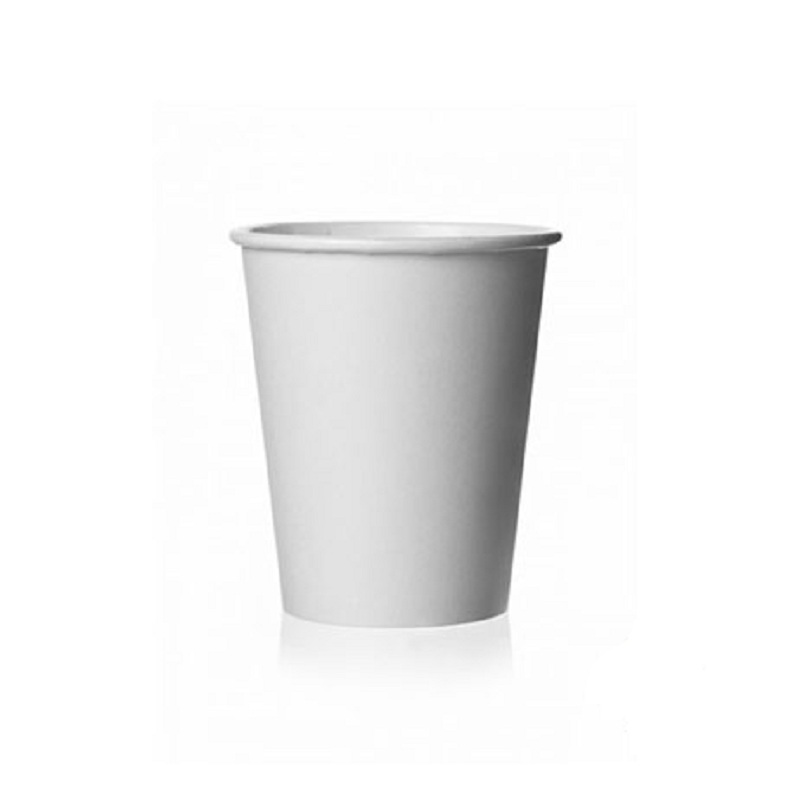 Disposable white paper cup