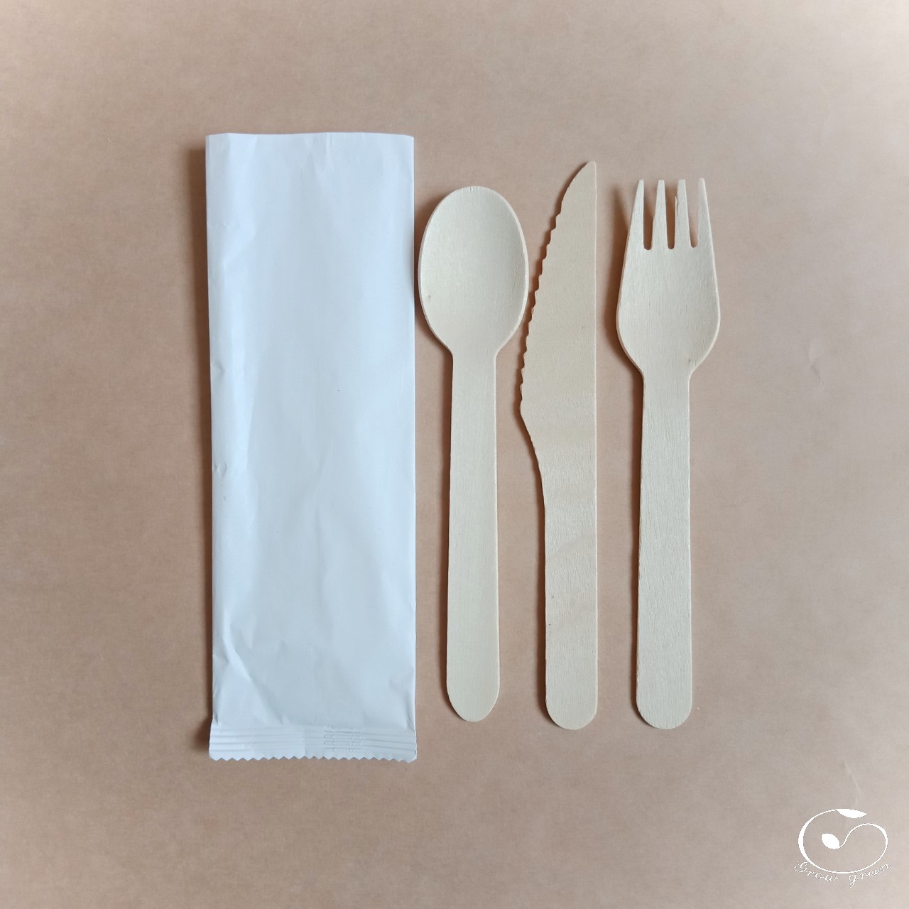 wooden cutlery in paper bag