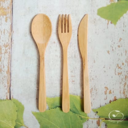 natural bamboo spoon fork knife