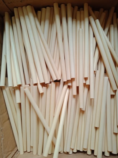 Natural bamboo straws use to drink juice, smoothies, tea and coffee