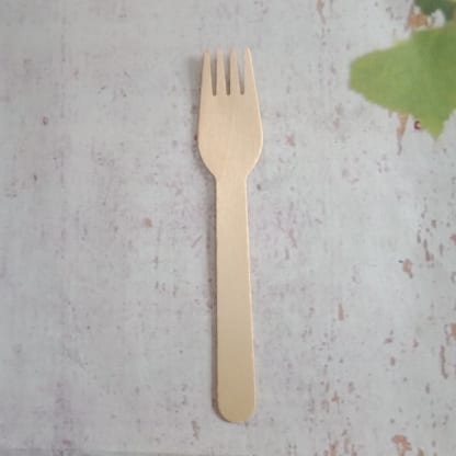 Disposable wooden fork
