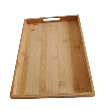 Bamboo tray with handle