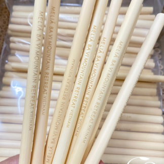 Bamboo straws with brand engraved